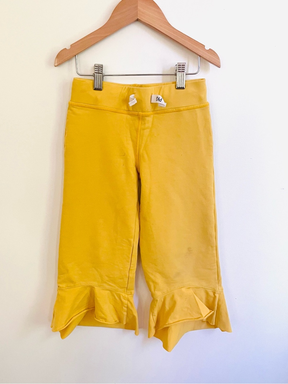 $7 💥Play Peekaboo Beans Little Lady Capri Ankle Joggers Flared Pants, Yellow